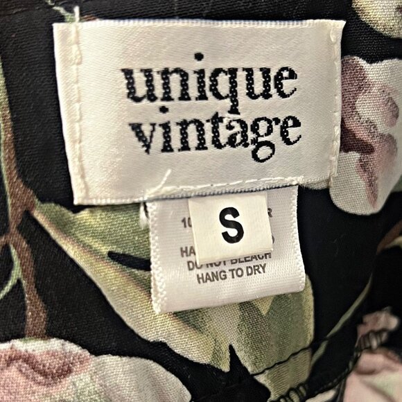 Unique Vintage Floral Wide Leg Jumpsuit Suspender Overalls Boho Pockets Small - Picture 13 of 13